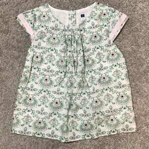 Janie and Jack Floral Blouse - Green and Pink - size 7